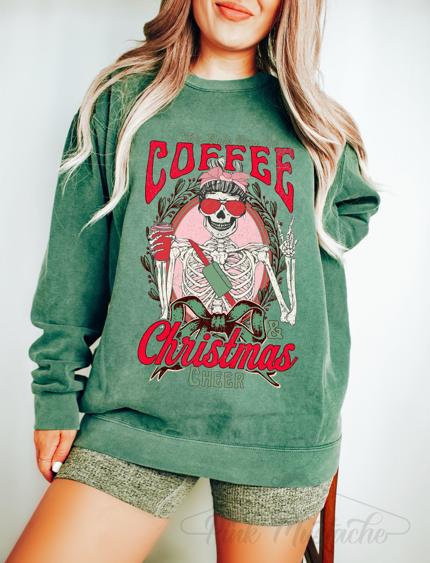 Comfort Colors This Babe Runs off Coffee and Christmas Cheer Sweatshirt