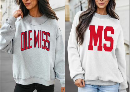 REVERSIBLE Mock Neck Sweatshirt - Ole Miss Completely Customizable/ Game Day Reversible Sweatshirts