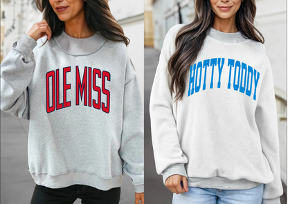 REVERSIBLE Mock Neck Sweatshirt - Ole Miss Completely Customizable/ Game Day Reversible Sweatshirts