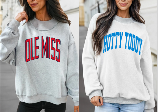REVERSIBLE Mock Neck Sweatshirt - Ole Miss Completely Customizable/ Game Day Reversible Sweatshirts
