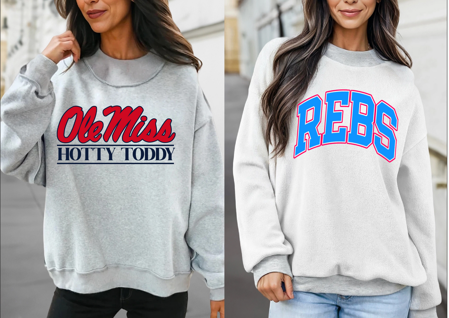 REVERSIBLE Mock Neck Sweatshirt - Ole Miss Completely Customizable/ Game Day Reversible Sweatshirts