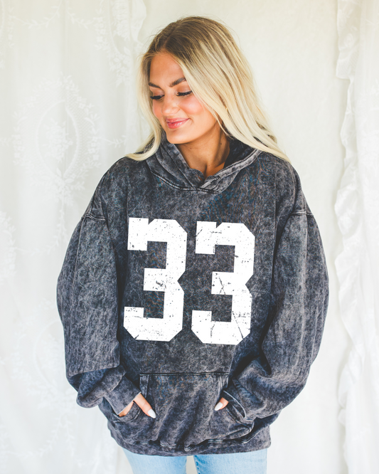 CUSTOM Personalized Number Acid Washed Hoodie / Any Sport / Baseball, Basketball, Football, Soccer Mama Sweatshirt