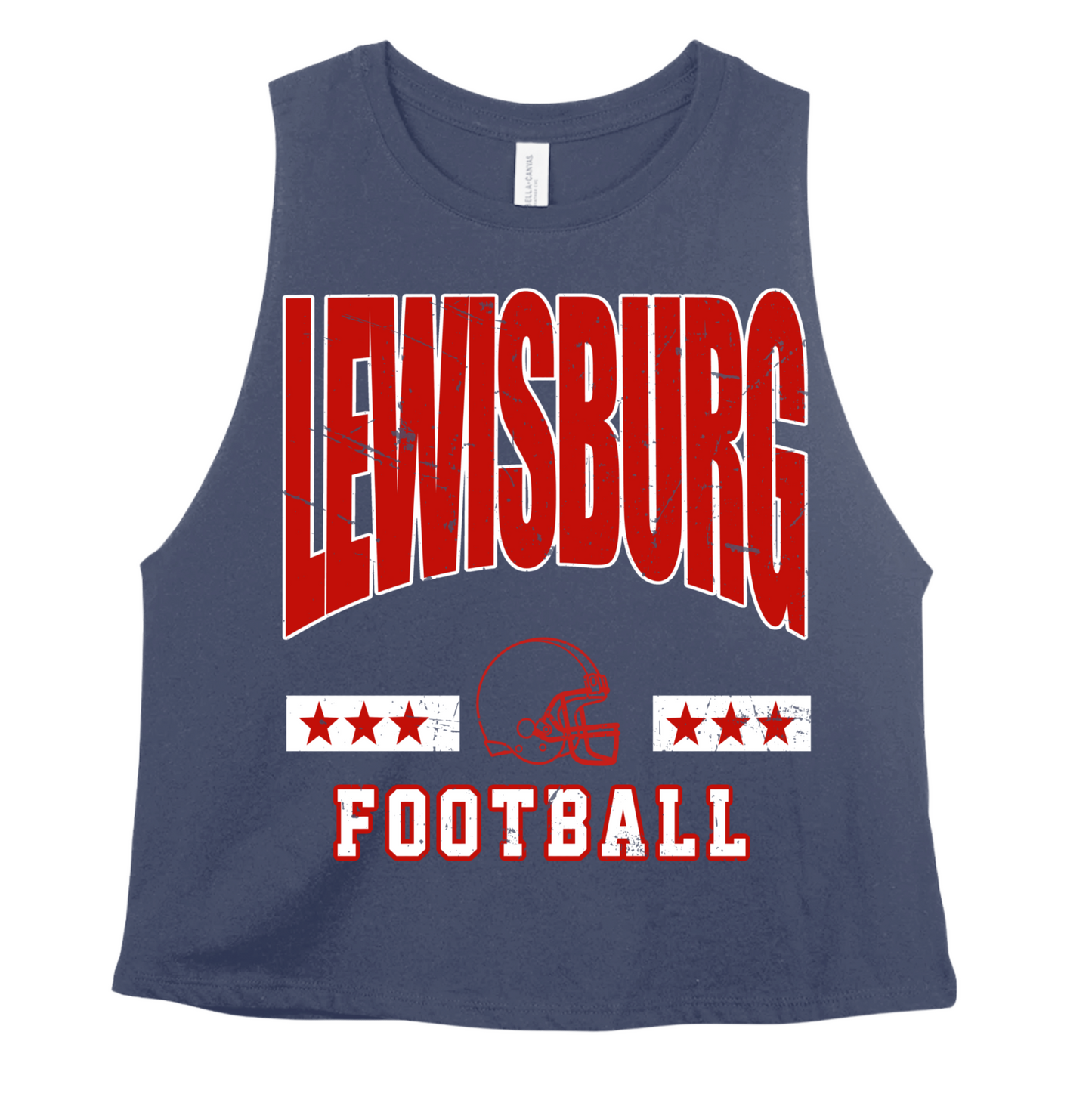 Navy Lewisburg Football Crop - School and Colors Can Be Edited