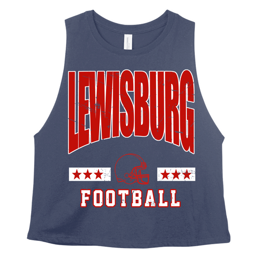 Navy Lewisburg Football Crop - School and Colors Can Be Edited
