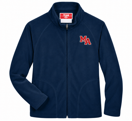 MA Embroidered Full Zip Front Fleece Jacket/ Youth and Adult Sizes - Marshall Academy