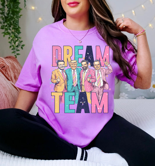 Comfort Colors Dream Team Trump Shirt / Vance/ RFK Jr./ Elon - Neon Violet