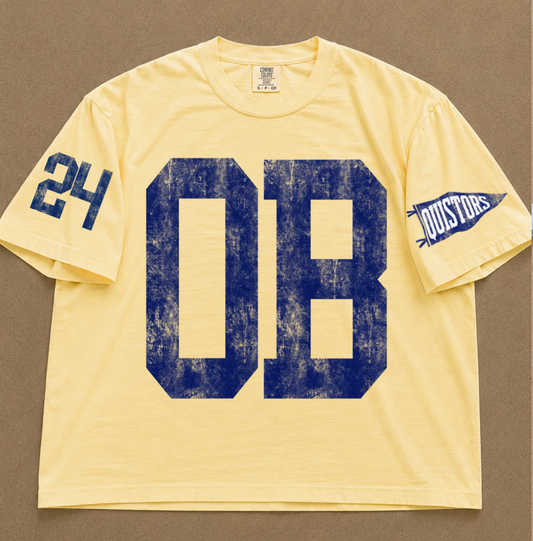 Custom Comfort Colors OB Quistors (OR ANY OTHER SCHOOL) Number Spiritwear Shirts/ /Baseball or Softball/ Custom Boxy Crops
