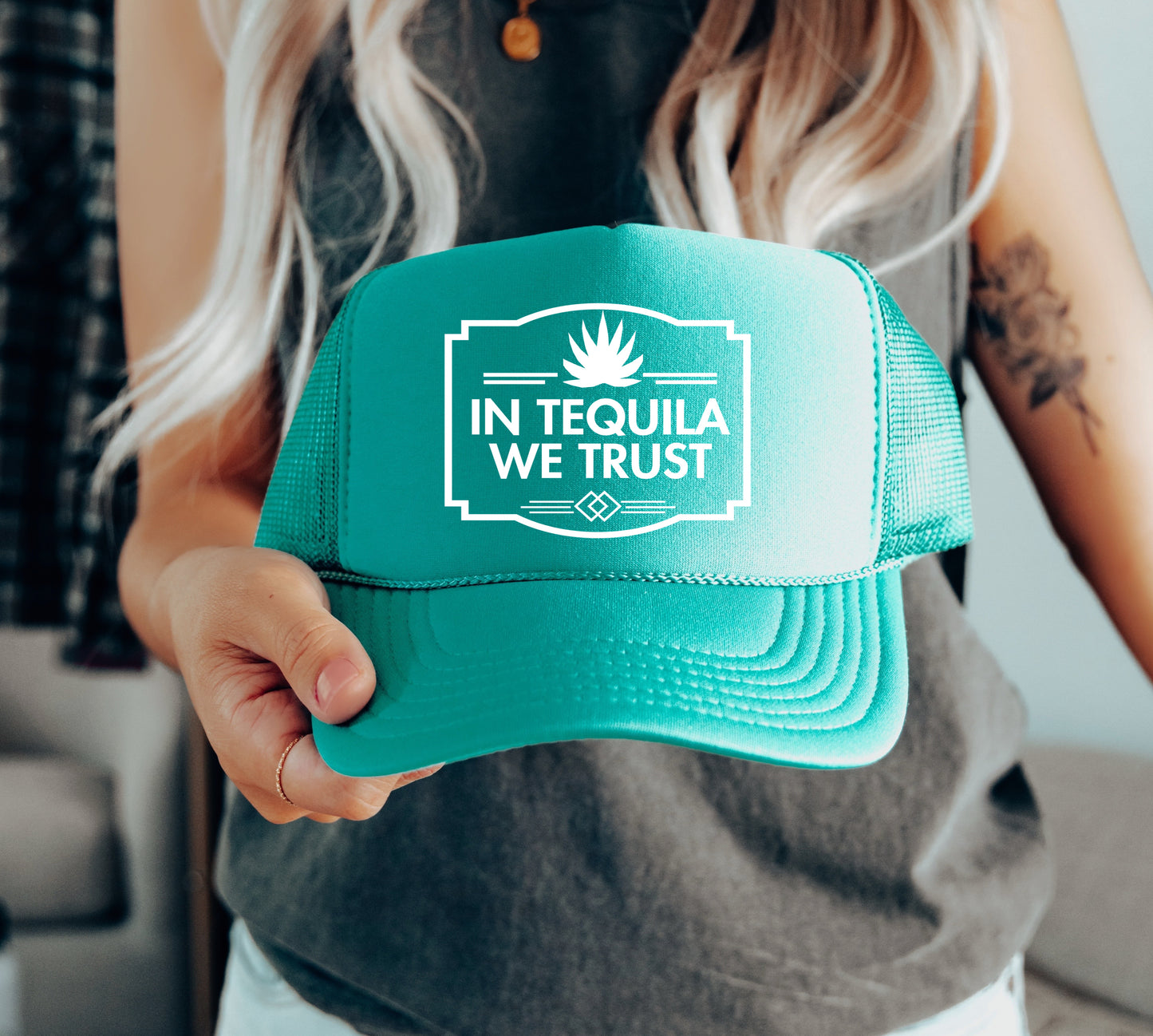 Multiple Colors In Tequila We Trust Funny Trucker Hat