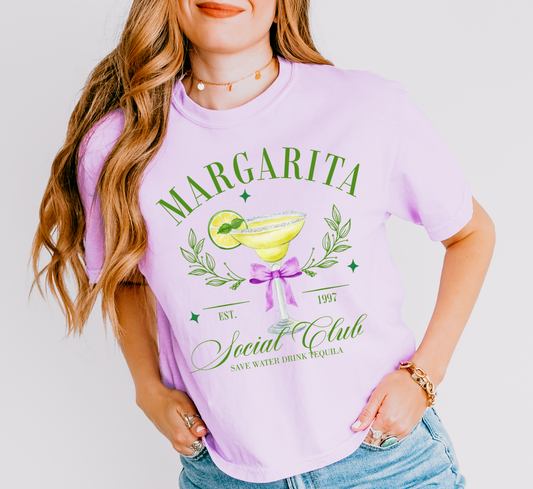 Cropped Comfort Colors  Margarita Social Club Tee/ Cinco De Mayo/ Margs/ Vacation Shirt