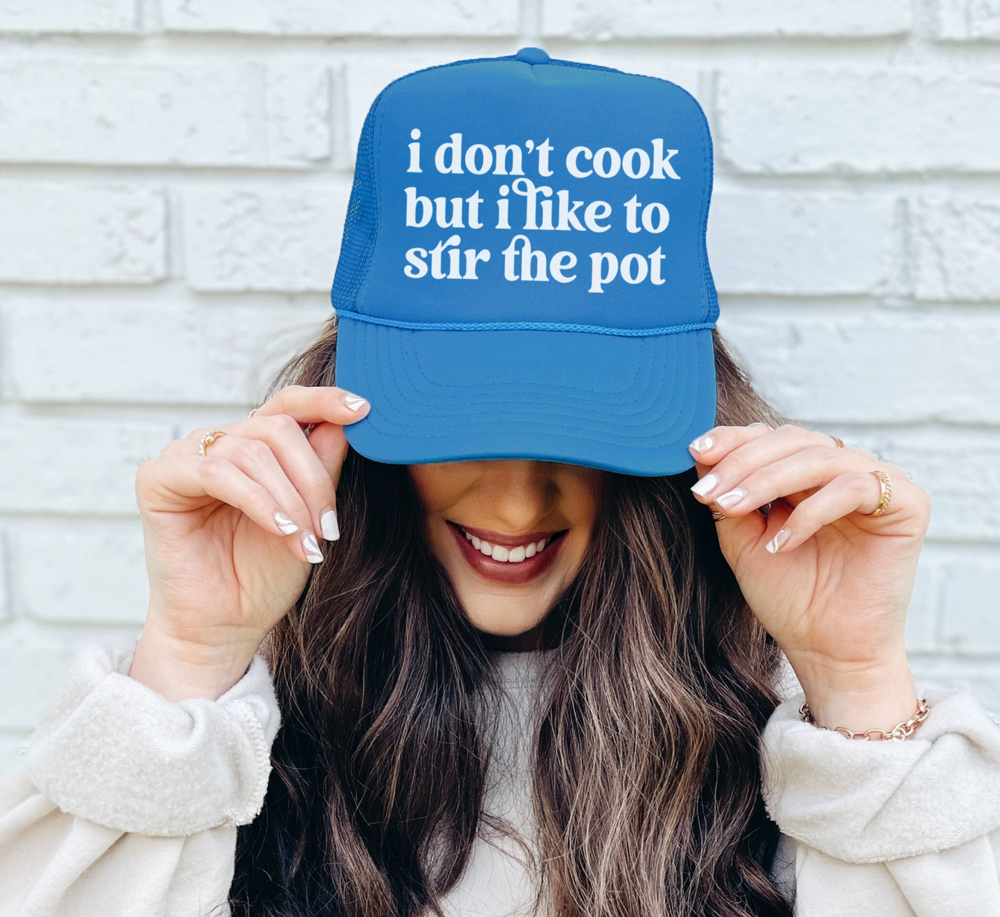 I Don't Cook But I Like To Stir The Pot Funny Trucker Hat/ Summer Trucker Hats/ Pool Hats / Vacation Trucker Hat