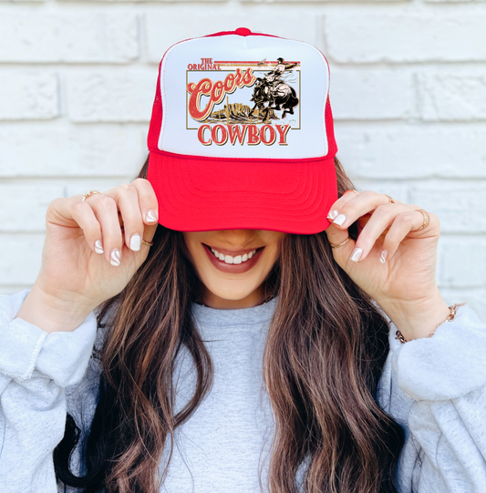 Original Coors Cowboy Western Trucker Cap/ Girls Trip Hat/ Vacation Hat/ Concert Hat
