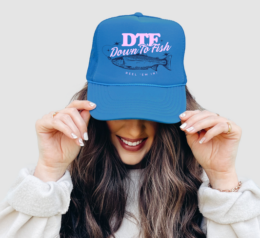 Down To FIsh Trucker Hat/ Funny Trucker Hat/ Southern Trucker Hats
