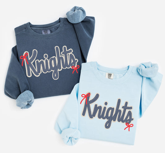 Knights Comfort Color Brand Faux Yarn Sweatshirt/ Adult Sizes - Youth Sizes will be Independent Trading