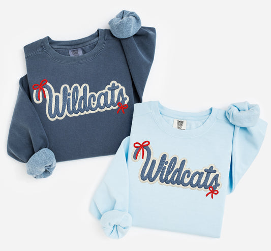 Wildcats Comfort Color Brand Faux Yarn Sweatshirt/ Adult Sizes - Youth Sizes will be Independent Trading