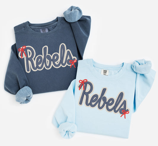 Rebels Comfort Color Brand Faux Yarn Sweatshirt/ Adult Sizes - Youth Sizes will be Independent Trading