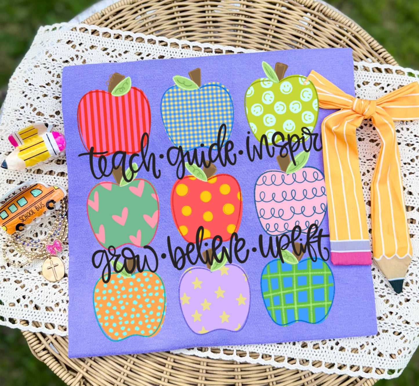 Comfort Colors or Bella Canvas Back To School Teachers Teach Guide Inspire Shirt/ Adult Sizes