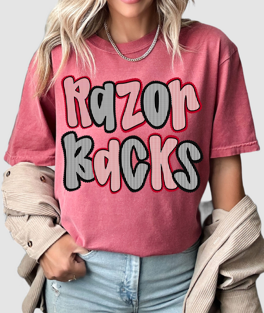 SPIRIT DROP - Razorbacks Shirt - Comfort Colors -Youth and Adult Size Tee