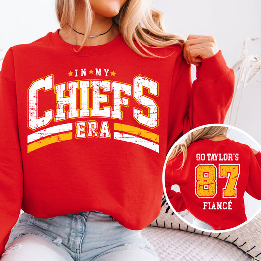 In My Chiefs Era Sweatshirt - Go Taylors Fiance -Chiefs  -  Youth and Adult Sizes