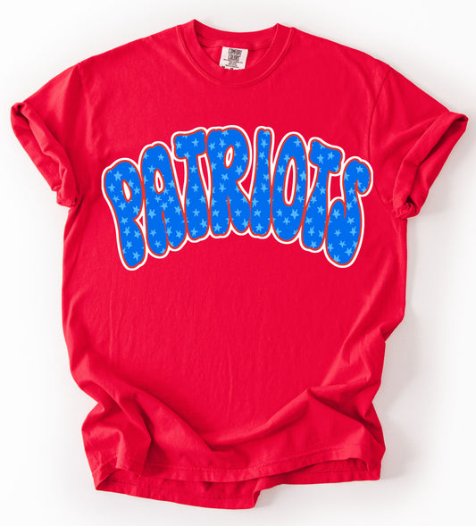 Comfort Colors Patriots with Stars Tee/ Lewisburg Patriots/ Marshall Patriots/ Youth and Adult Sizes