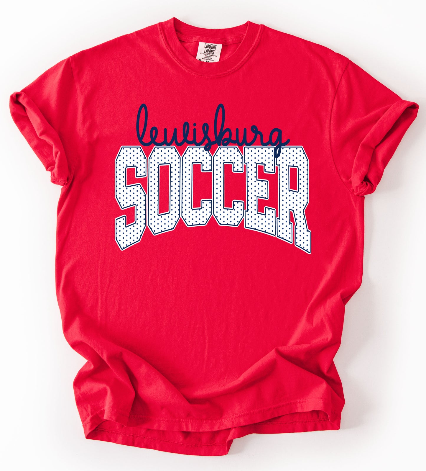 Bella or Comfort Colors Lewisburg Soccer Shirt / Youth and Adult Sizes/ Lewisburg -Desoto County Schools