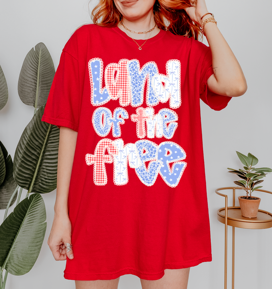 Comfort Colors or Soft Bella Canvas Land of The Free Tee/ Memorial Day or July 4th Tee/ 4th Of July