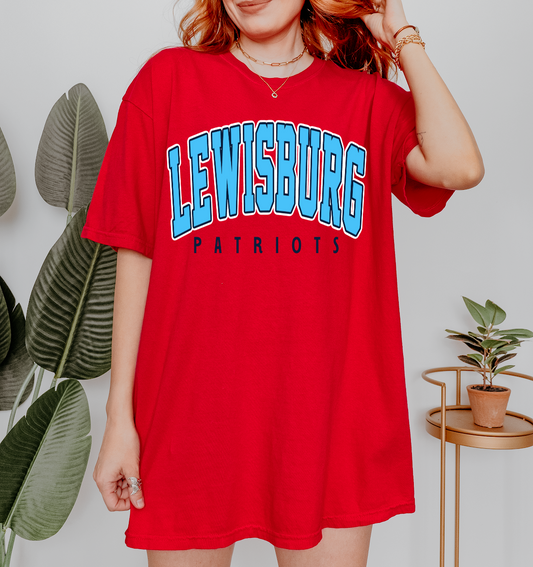 Bella or Comfort Colors Lewisburg Patriots Shirt/ Lewisburg Patriots /Youth and Adult Sizes