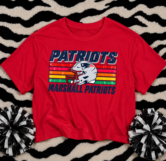 Boxy Crop Patriots Football Game Day Tee/ Marshall Patriots/Youth and Adult Sizes - Football Shirt