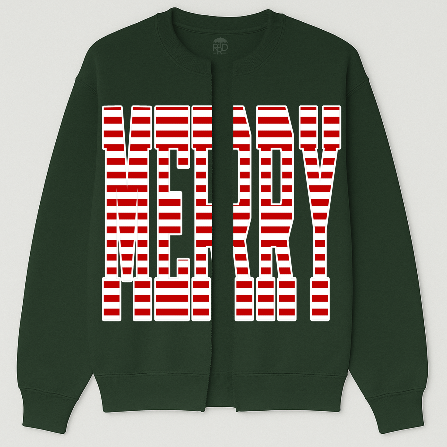 Custom MERRY Sweatshirt Cardigan - Oversized Christmas Print/ Merry Christmas Design