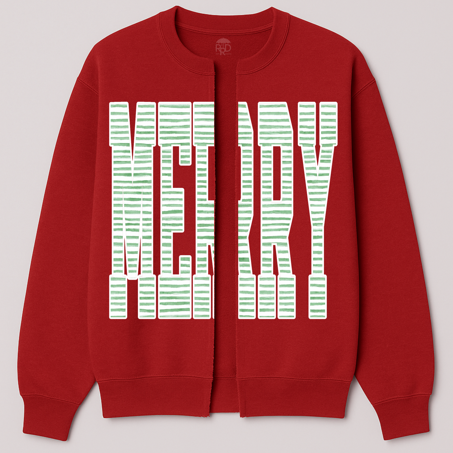 Custom MERRY Sweatshirt Cardigan - Oversized Christmas Print/ Merry Christmas Design