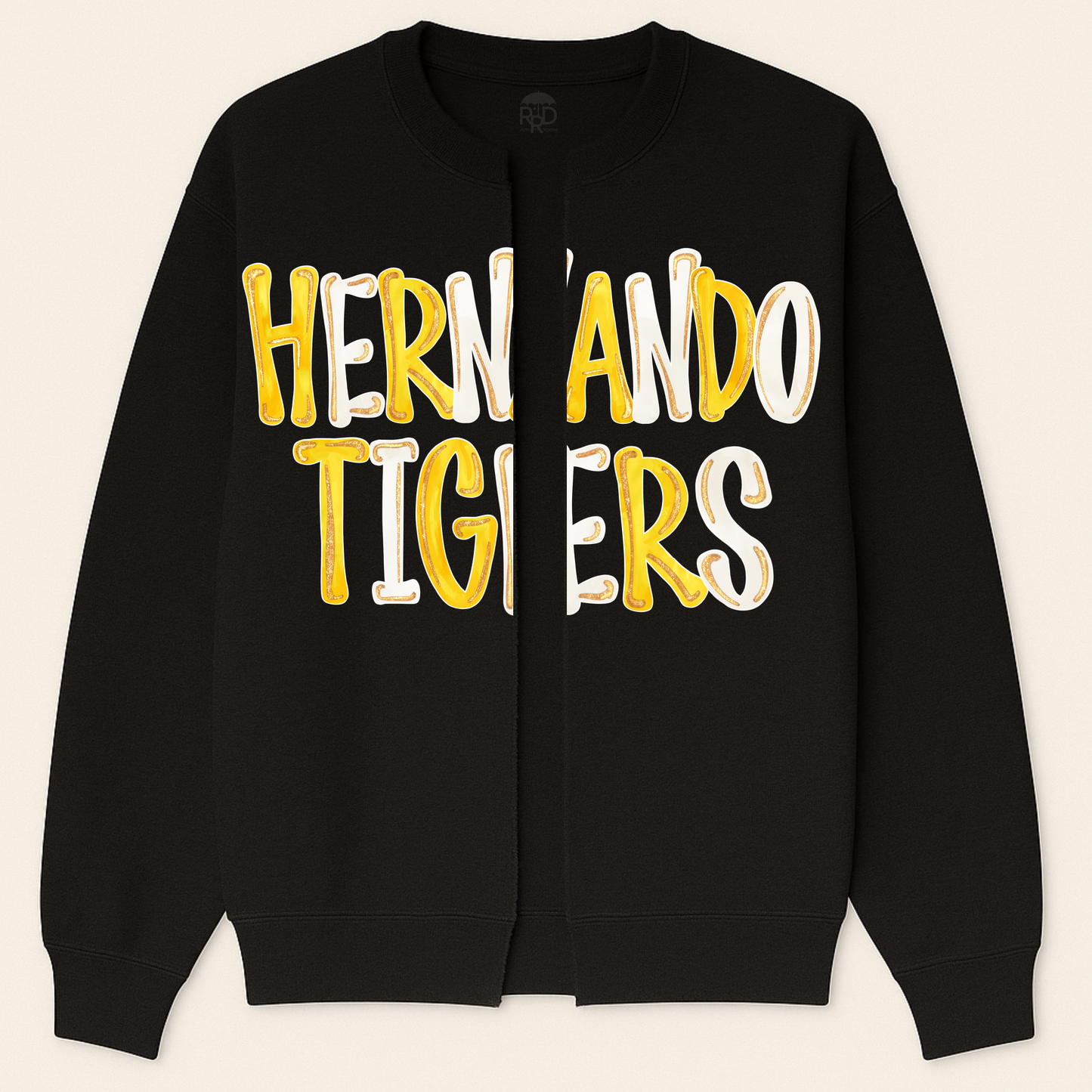 Hernando Tigers Custom Sweatshirt Cardigans - Oversized Print - Option of Additional Personalization on Back and Sleeves