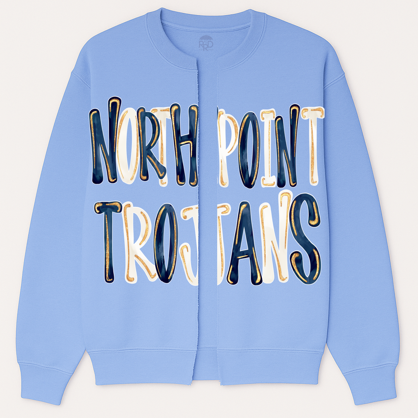 Northpoint Trojans Custom Sweatshirt Cardigans - Oversized Print - Option of Additional Personalization on Back and Sleeves
