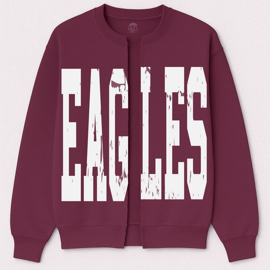 Custom Sweatshirt Cardigans - Oversized Print - Option of Additional Personalization on Back and Sleeves