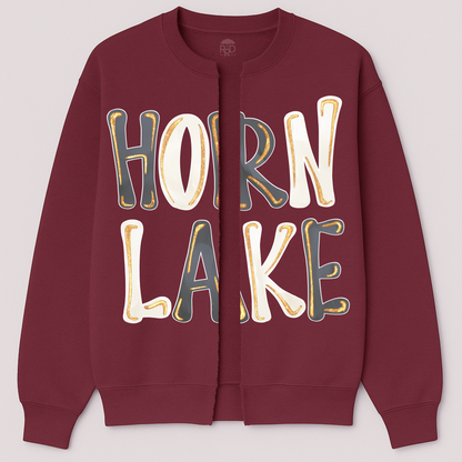 Horn Lake (Or Any Other School) Custom Sweatshirt Cardigans - Oversized Print - Option of Additional Personalization on Back and Sleeves