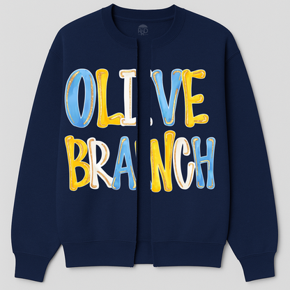 Olive Branch (Or Any Other School) Custom Sweatshirt Cardigans - Oversized Print - Option of Additional Personalization on Back and Sleeves