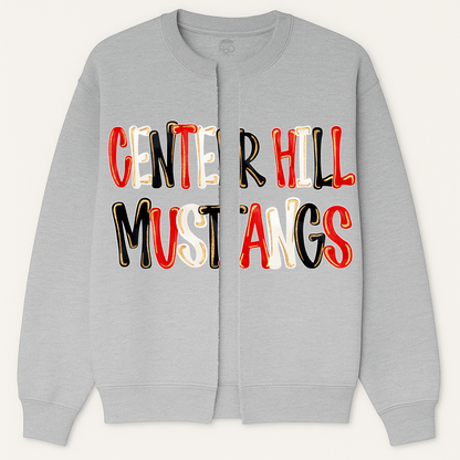 Center Hill Custom Sweatshirt Cardigans - Oversized Print - Option of Additional Personalization on Back and Sleeves