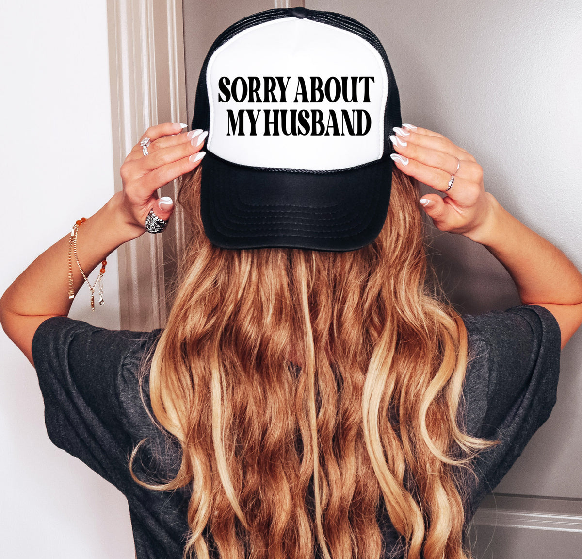Sorry For Partying Jersey Shore Trucker Hat Sorry about my Husband Vintage Trucker Hat – BuddyLove  main image 4
