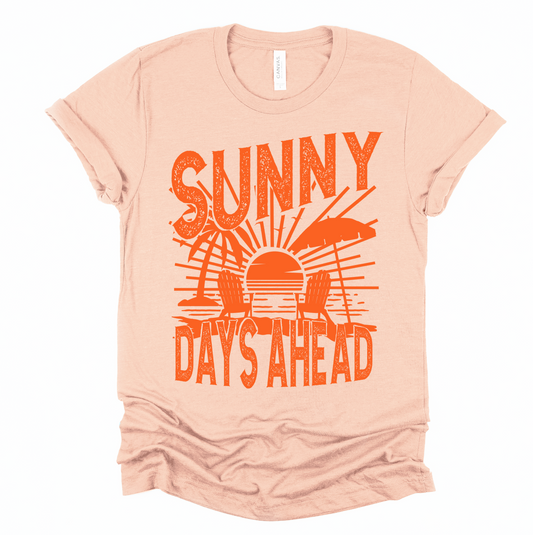 Bella Canvas Sunny Days Ahead Tee/ Summer Vibes Beach Cover Up Vacation Summer Tee