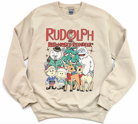 Vintage Rudolph Sweatshirt/ Adult Sizes/ Gildan or Soft Bella