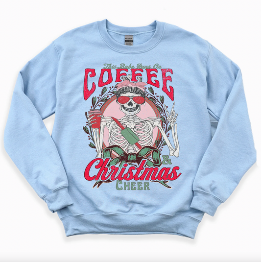 Gildan This Babe Runs off Coffee and Christmas Cheer Sweatshirt
