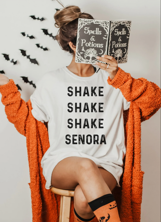 Comfort Colors or Bella Canvas Shake Shake Shake Senora Shirt/ Halloween Shirts/ Beetlejuice/ Youth and Adult Sizes