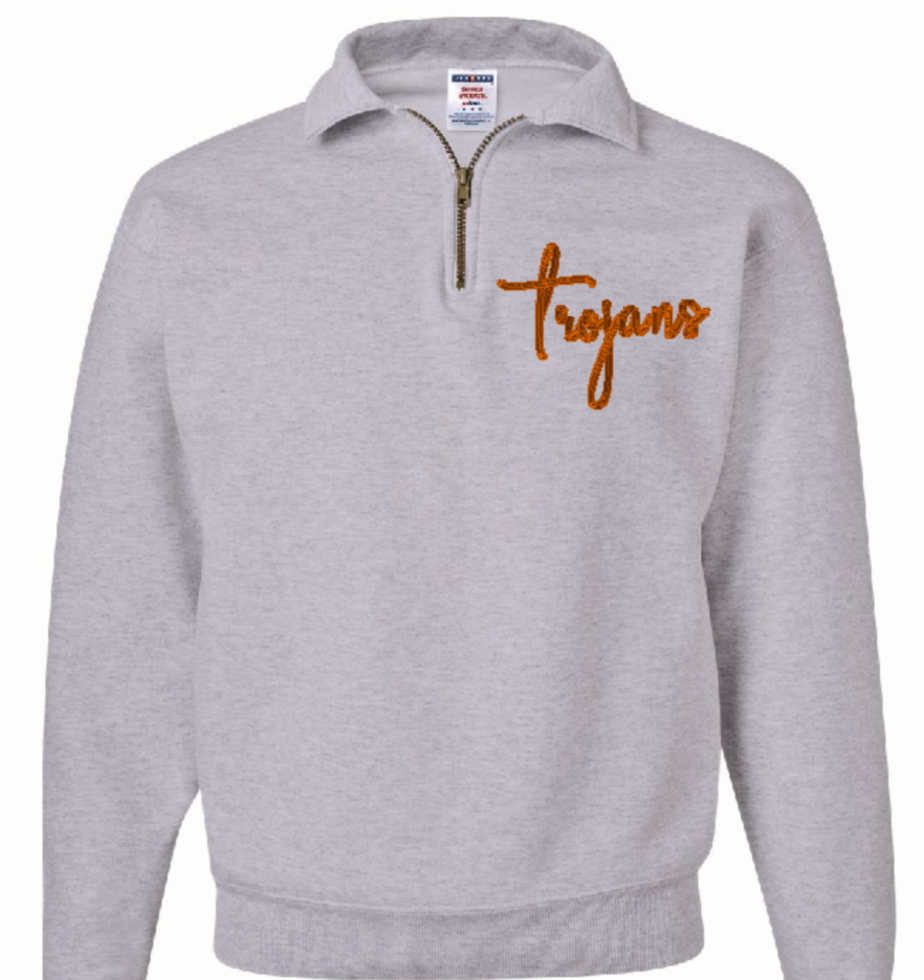 Monogrammed Quarter Zip - Trojans - CHHS/CHMS - Embroidered Pocket Area