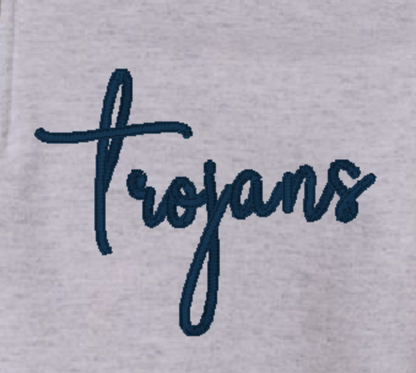 Monogrammed Quarter Zip - Trojans - CHHS/CHMS - Embroidered Pocket Area