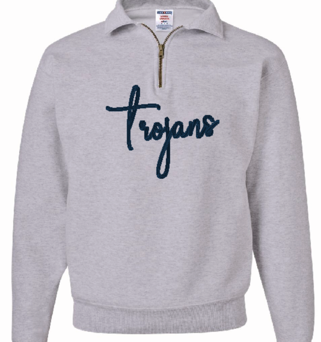Monogrammed Quarter Zip - Trojans - CHHS/CHMS - Embroidered