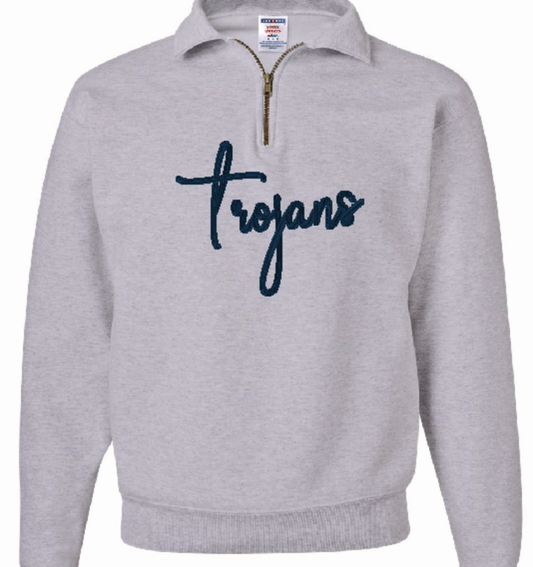 Monogrammed Quarter Zip - Trojans - CHHS/CHMS - Embroidered