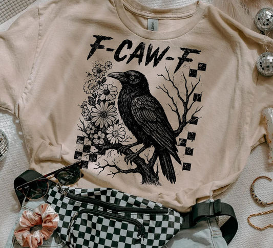 Funny F-Caw-F Shirt/ Halloween Hawk Shirt/ Unisex Size/Comfort Colors and Gildan Softstyle Options