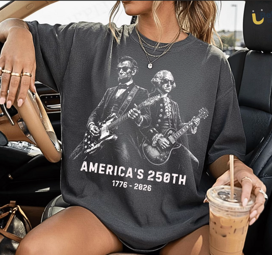 Comfort Colors or Soft Bella Canvas Americas 250th- Funny Presidents Halftone July 4th Tee/ Memorial Day or July 4th Tee/ 4th Of July/  Youth and Adult Sizes