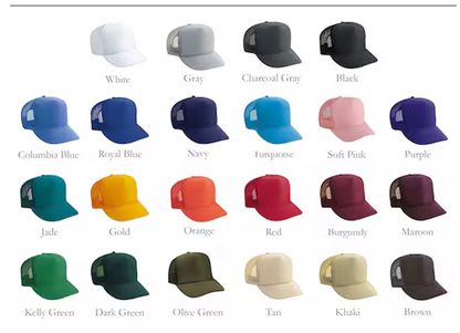 Custom Name/ Number Printed Trucker Hat/ Any Number/ Custom Sports Hat/ Multiple Colors