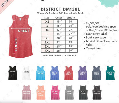 Custom Spirit Shirts - All Sports - Numbers with Stars/ District Brand Tank Tops