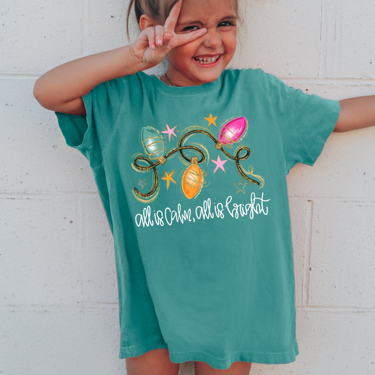 Bella Canvas or Comfort Colors All Is Calm, All Is Bright Tee/ Youth and Adult Sizes
