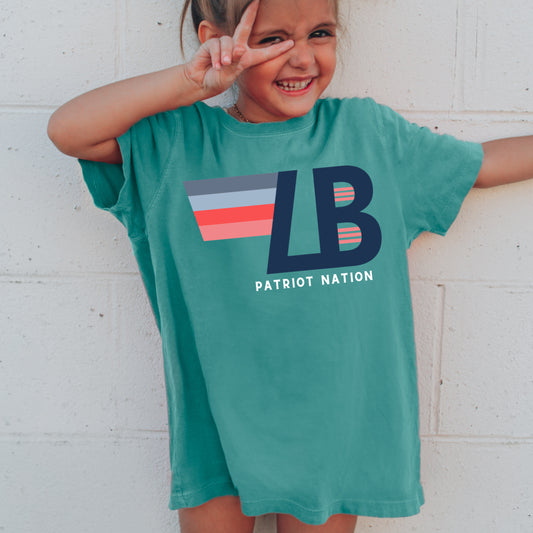Seafoam Comfort Colors - LMS Cheer Fundraiser -Lewisburg Patriot Nation Shirt (Youth and Adult Sizes)